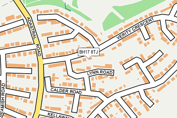 BH17 8TJ map - OS OpenMap – Local (Ordnance Survey)