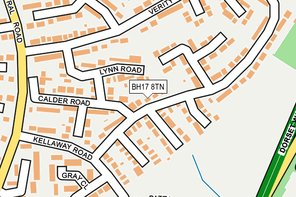 BH17 8TN map - OS OpenMap – Local (Ordnance Survey)