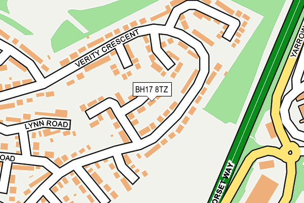 BH17 8TZ map - OS OpenMap – Local (Ordnance Survey)