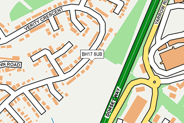 BH17 8UB map - OS OpenMap – Local (Ordnance Survey)