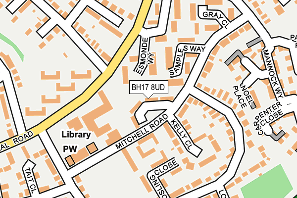 BH17 8UD map - OS OpenMap – Local (Ordnance Survey)