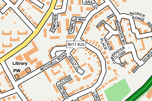 BH17 8US map - OS OpenMap – Local (Ordnance Survey)