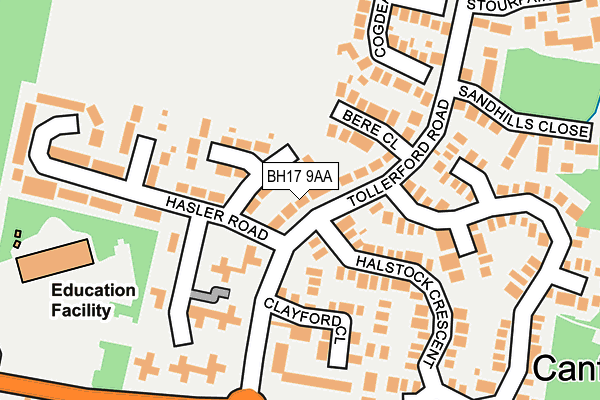 BH17 9AA map - OS OpenMap – Local (Ordnance Survey)