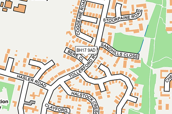 BH17 9AD map - OS OpenMap – Local (Ordnance Survey)