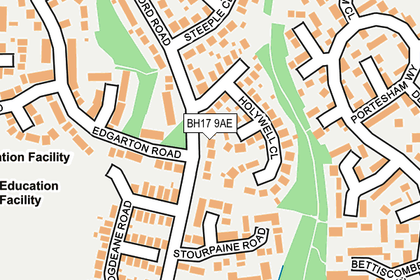 BH17 9AE map - OS OpenMap – Local (Ordnance Survey)