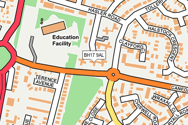 BH17 9AL map - OS OpenMap – Local (Ordnance Survey)