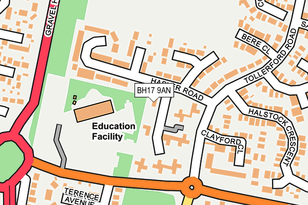 BH17 9AN map - OS OpenMap – Local (Ordnance Survey)