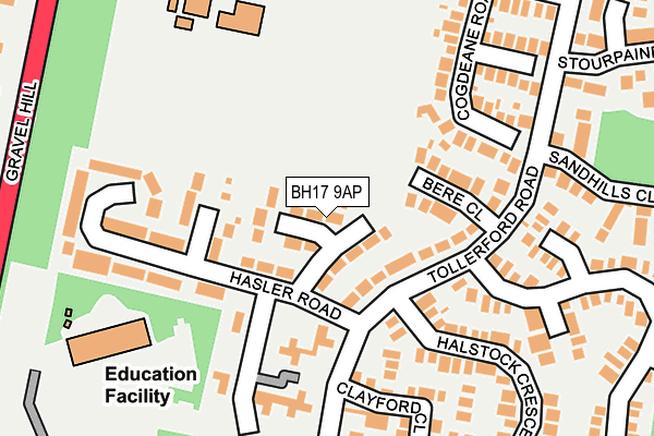 BH17 9AP map - OS OpenMap – Local (Ordnance Survey)