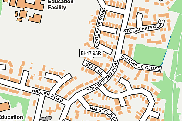 BH17 9AR map - OS OpenMap – Local (Ordnance Survey)