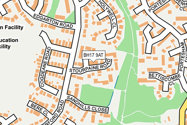 BH17 9AT map - OS OpenMap – Local (Ordnance Survey)