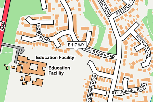 BH17 9AY map - OS OpenMap – Local (Ordnance Survey)