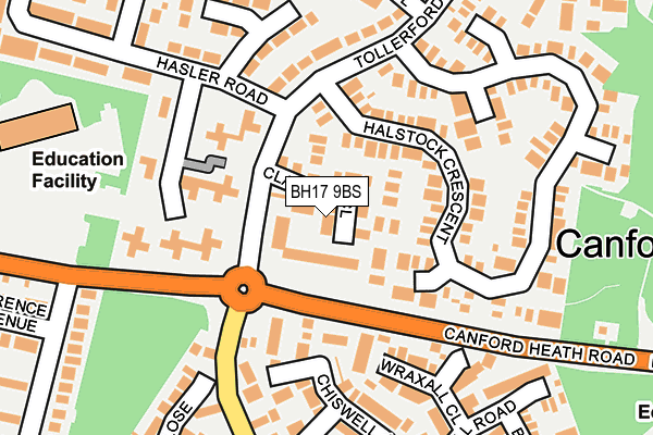 BH17 9BS map - OS OpenMap – Local (Ordnance Survey)