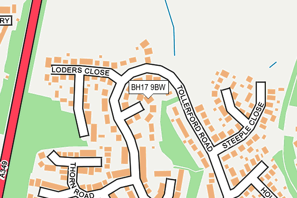 BH17 9BW map - OS OpenMap – Local (Ordnance Survey)