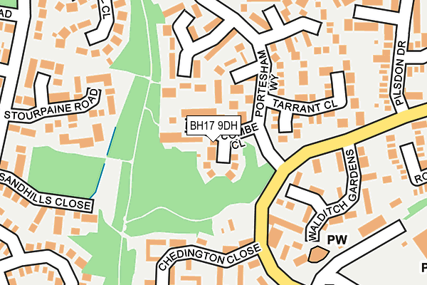 BH17 9DH map - OS OpenMap – Local (Ordnance Survey)