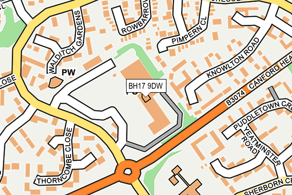 BH17 9DW map - OS OpenMap – Local (Ordnance Survey)
