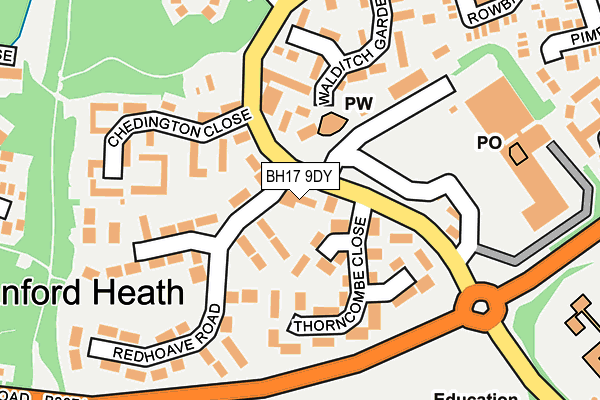 BH17 9DY map - OS OpenMap – Local (Ordnance Survey)