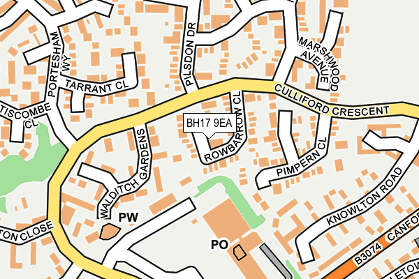 BH17 9EA map - OS OpenMap – Local (Ordnance Survey)