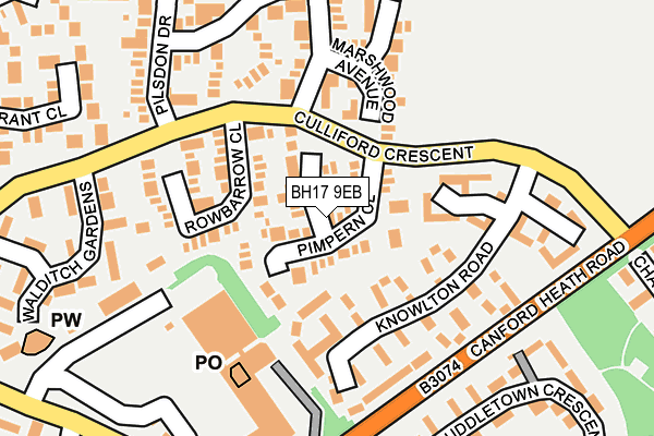 BH17 9EB map - OS OpenMap – Local (Ordnance Survey)