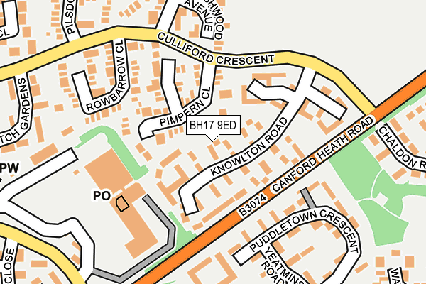 BH17 9ED map - OS OpenMap – Local (Ordnance Survey)
