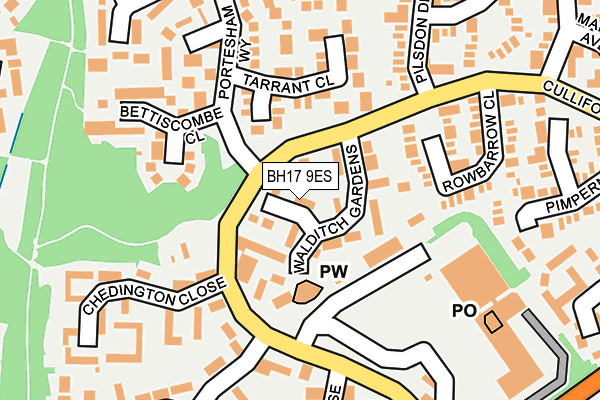 BH17 9ES map - OS OpenMap – Local (Ordnance Survey)