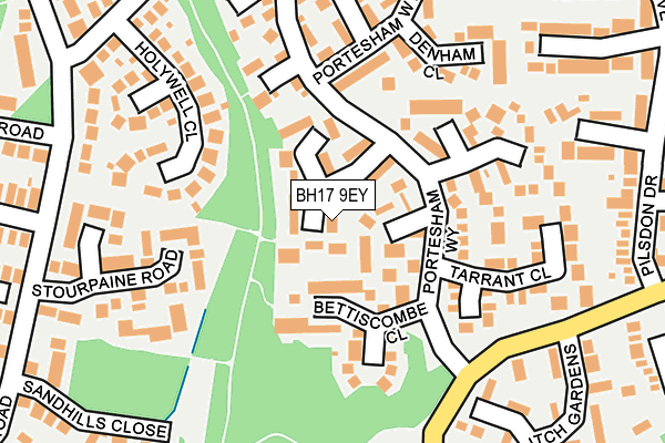 BH17 9EY map - OS OpenMap – Local (Ordnance Survey)