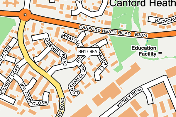 BH17 9FA map - OS OpenMap – Local (Ordnance Survey)