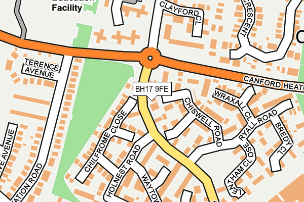 BH17 9FE map - OS OpenMap – Local (Ordnance Survey)