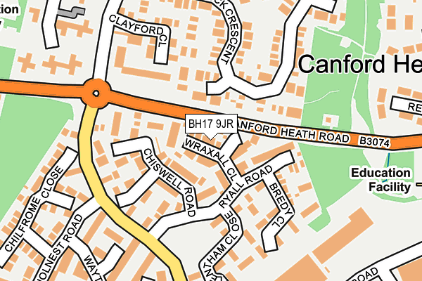 BH17 9JR map - OS OpenMap – Local (Ordnance Survey)