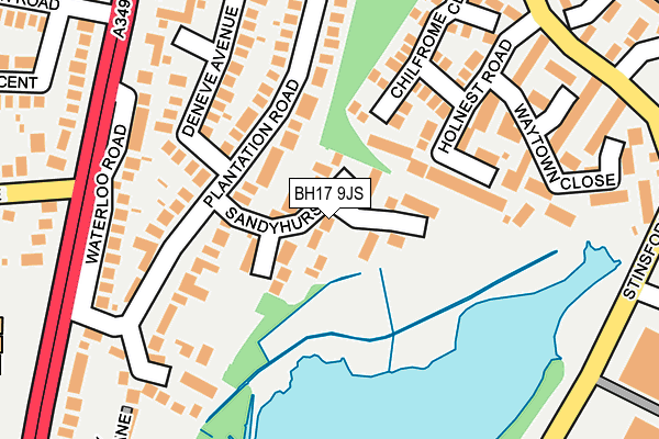 BH17 9JS map - OS OpenMap – Local (Ordnance Survey)