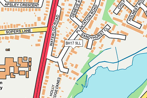 BH17 9LL map - OS OpenMap – Local (Ordnance Survey)