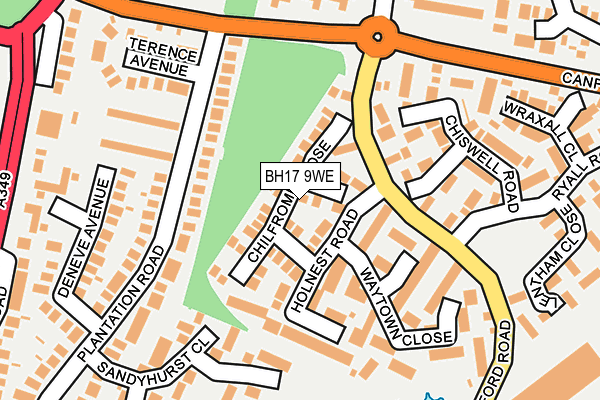 BH17 9WE map - OS OpenMap – Local (Ordnance Survey)