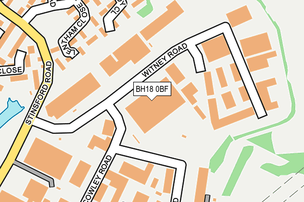 BH18 0BF map - OS OpenMap – Local (Ordnance Survey)