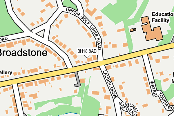 BH18 8AD map - OS OpenMap – Local (Ordnance Survey)