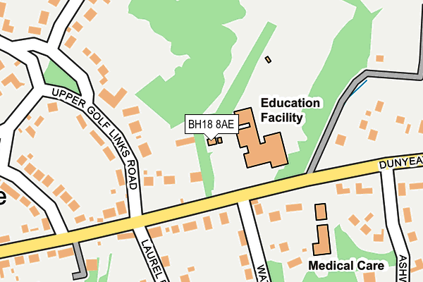 BH18 8AE map - OS OpenMap – Local (Ordnance Survey)