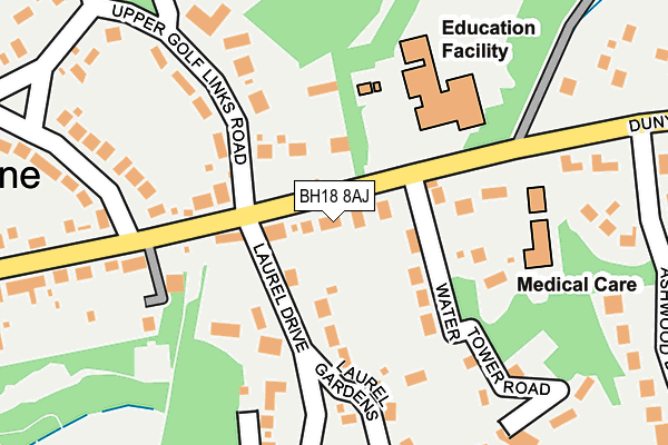 BH18 8AJ map - OS OpenMap – Local (Ordnance Survey)