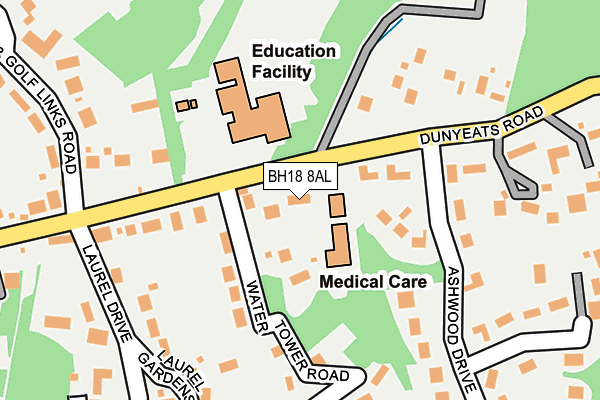 BH18 8AL map - OS OpenMap – Local (Ordnance Survey)