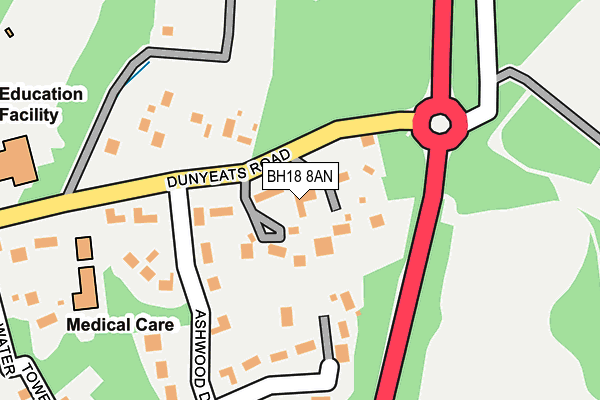 BH18 8AN map - OS OpenMap – Local (Ordnance Survey)