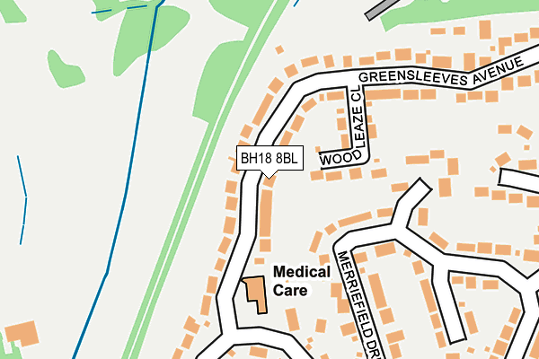 BH18 8BL map - OS OpenMap – Local (Ordnance Survey)