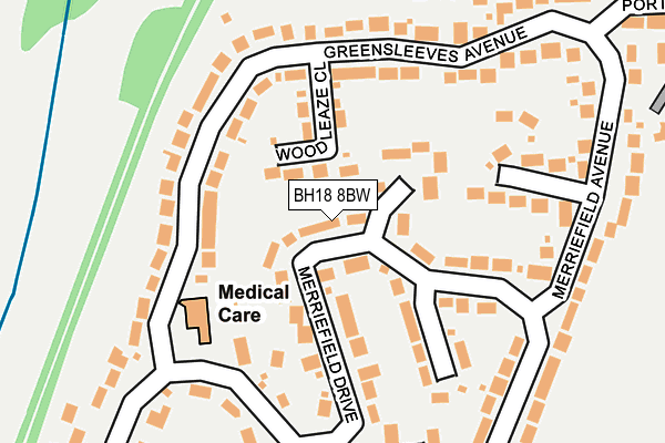 BH18 8BW map - OS OpenMap – Local (Ordnance Survey)