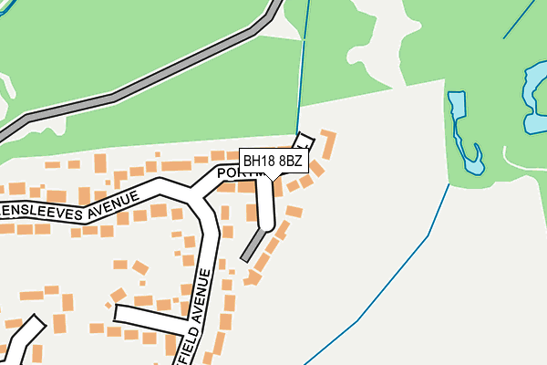 BH18 8BZ map - OS OpenMap – Local (Ordnance Survey)