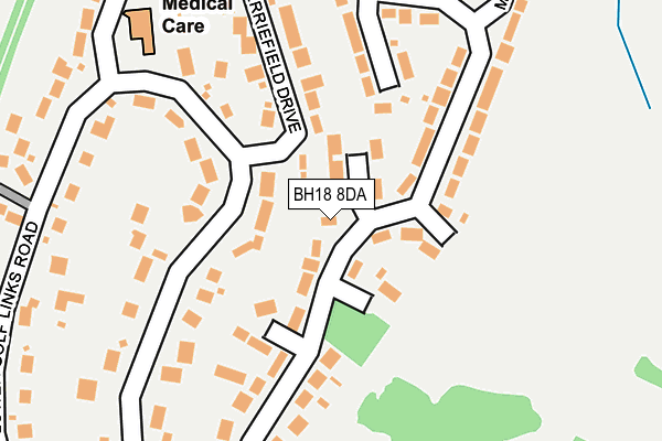 BH18 8DA map - OS OpenMap – Local (Ordnance Survey)