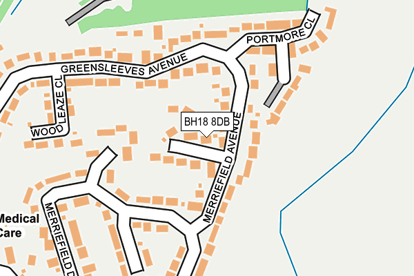 BH18 8DB map - OS OpenMap – Local (Ordnance Survey)