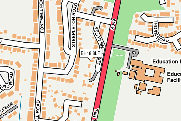 BH18 8LF map - OS OpenMap – Local (Ordnance Survey)