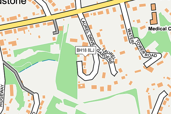 BH18 8LJ map - OS OpenMap – Local (Ordnance Survey)