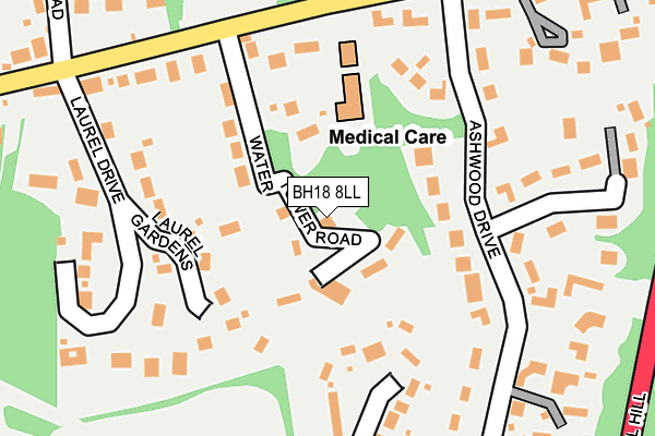 BH18 8LL map - OS OpenMap – Local (Ordnance Survey)