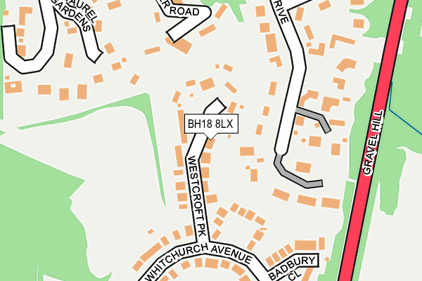 BH18 8LX map - OS OpenMap – Local (Ordnance Survey)