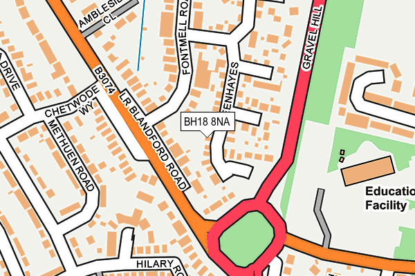 BH18 8NA map - OS OpenMap – Local (Ordnance Survey)