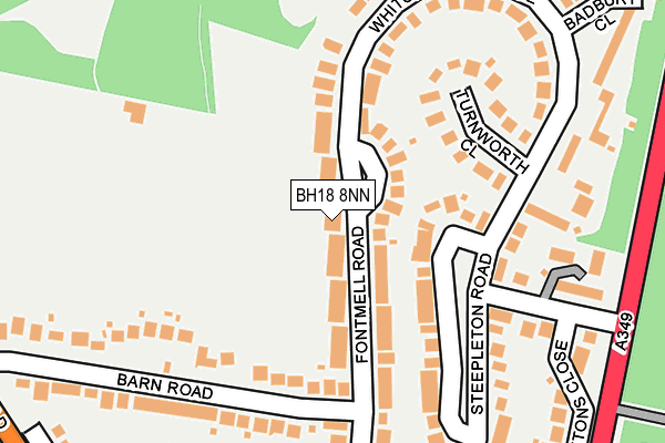 BH18 8NN map - OS OpenMap – Local (Ordnance Survey)