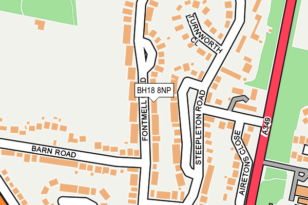 BH18 8NP map - OS OpenMap – Local (Ordnance Survey)