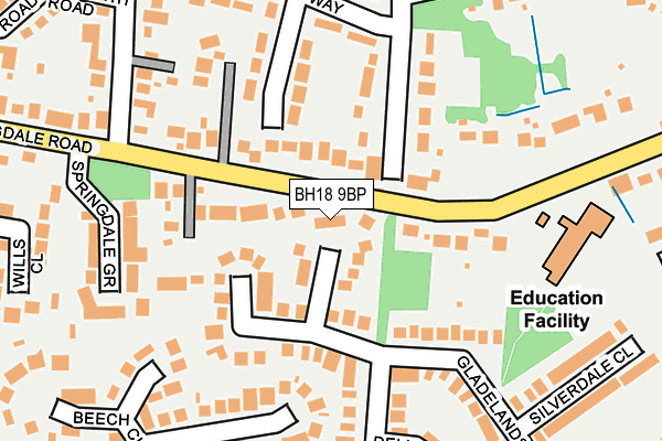 BH18 9BP map - OS OpenMap – Local (Ordnance Survey)